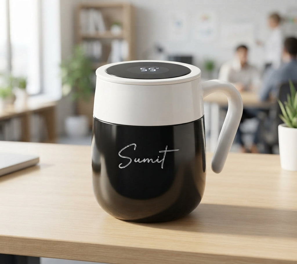 Temperature Display Smart Mug with Handle - lifestyle - Meru Trophy corporate gifting