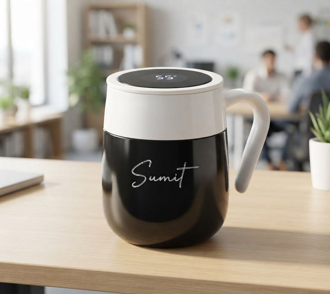 Temperature Display Smart Mug with Handle - lifestyle - Meru Trophy corporate gifting