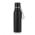 Steel Bottle with Carry Strap - Black - Meru Trophy corporate gifting