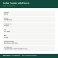 Coffee Tumbler with Flip Lid - product detail card - Meru Trophy corporate gifting