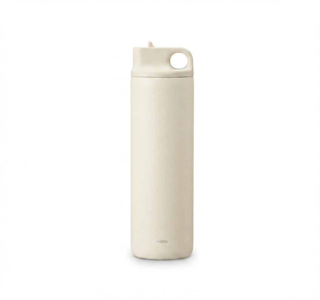 Straw-Lid Vacuum Bottle - Cream - Meru Trophy corporate gifting
