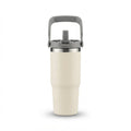 Vacuum Sipper Tumbler with Carry Handle - Cream - Meru Trophy corporate gifting
