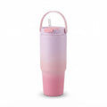 Pastel Gradient Vacuum Tumbler with Straw - Pink - Meru Trophy corporate gifting