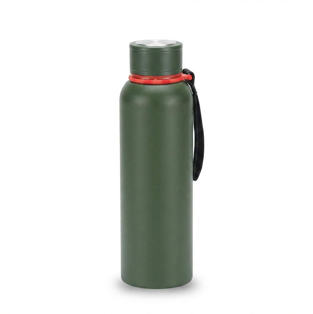 Vacuum Flask Bottle with Strap - Green - Meru Trophy corporate gifting