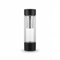 Glass Infuser Bottle with Tea Strainer Lid - Black - Meru Trophy corporate gifting