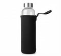Glass Bottle with Neoprene Sleeve - Black - Meru Trophy corporate gifting
