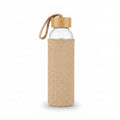 Glass Bottle with Bamboo Sleeve and Lid - Bamboo - Meru Trophy corporate gifting