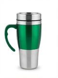 Steel Travel Mug with Handle - Green - Meru Trophy corporate gifting